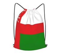 BLWSLC Flag of Oman Printed Travel Drawstring Backpack Gym Drawstring Bag Portable Suitable For Short Trips, Black, M