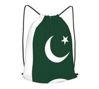 BLWSLC Flag of Pakistan Printed Travel Drawstring Backpack Gym Drawstring Bag Portable Suitable For Short Trips