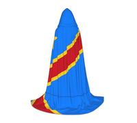 BLWSLC Flag of the Congo Printed Hooded Cape For Teenagers Suitable For Parties And Stage Performances Medium