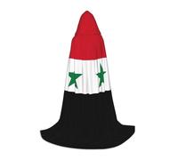 BLWSLC Flag of the Syrian Arab Republic Printed long Large hooded cape for holiday parties, cosplay and fancy dress parties