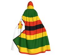 BLWSLC Flag of Zimbabwe Printed hooded cape, long decorative cloak, suitable for cosplay, stage performances, or holiday parties.