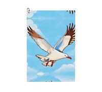 BLWSLC Flying Seagulls Printed Golf Towel 16 x 24 Portable Golf Towel with Carabiner Machine Washable Quickly removes Sand Dirt Grime and Sweat Stains