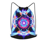 BLWSLC Four Dimensional Space Printed Sports Drawstring Backpack Fitness Travel Backpack Suitable For Gym And Travel, Black, M