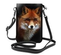 BLWSLC FOX Patterned leather crossbody bag, flap phone case, suitable for travel, hiking, camping or everyday use.