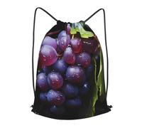 BLWSLC Fresh Grapes Printed Travel Drawstring Backpack Gym Drawstring Bag Portable Suitable For Short Trips, Black, S