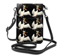 BLWSLC funny pelican Patterned leather crossbody bag, flap phone case, suitable for travel, hiking, camping or everyday use.