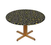 BLWSLC Funny Tennis Racquets and Tennis Balls Patterned M round decorative tablecloth, suitable for dining rooms and banquets.