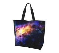 BLWSLC Galaxy in The Universe Patterned shoulder bag, reusable organizer, suitable for travel, gym, and yoga.