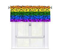 BLWSLC Gay Pride Rainbow Pattern Patterned short valance, window decoration, suitable for bathroom, laundry room