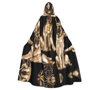 BLWSLC German Shepherd Patterned adult hooded cape, stage costume, holiday party and cosplay costume