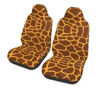 BLWSLC Giraffe Print 2-piece front seat cover set, printed car seat protectors, suitable for cars, SUVs, trucks, and vans