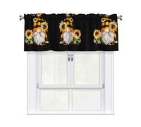 BLWSLC Gnome Bee Yellow Floral Patterned short valance, window decoration, suitable for bathroom, laundry room