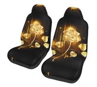 BLWSLC gold rose 2-piece car seat cover set universal front seat cover suitable for cars and trucks