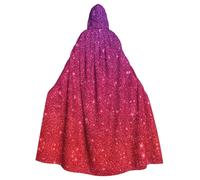 BLWSLC Gradient Sequin Sparkle Patterned adult hooded cape, stage costume, holiday party and cosplay costume