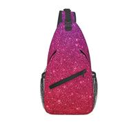BLWSLC Gradient Sequin Sparkle Printed crossbody chest bag, men's shoulder bag, suitable for hiking, traveling, cycling