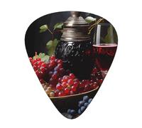 BLWSLC Grapes and Wine Guitar Picks - For Acoustic, Electric, and Band Players - 12 Picks in 3 Different Thicknesses