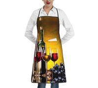 BLWSLC Grapes Wine Bottles and Drink A kitchen apron with pockets perfect for cooking grilling and gardening