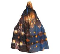 BLWSLC Halloween adult hooded cape Cinderella printed festive hooded cape suitable for holiday party costume