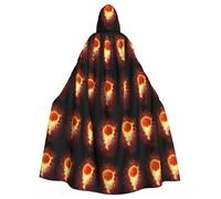BLWSLC Halloween adult hooded cape Fired Up Basketball printed festive hooded cape suitable for holiday party costume