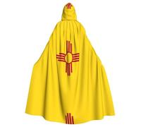 BLWSLC Halloween adult hooded cape Flag of New Mexico printed festive hooded cape suitable for holiday party costume