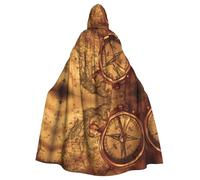 BLWSLC Halloween adult hooded cape Law of the Compass Navigation printed festive hooded cape suitable for holiday party costume