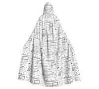 BLWSLC Halloween adult hooded cape Math Geometry Geek Calculus printed festive hooded cape suitable for holiday party costume
