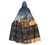 BLWSLC Halloween adult hooded cape St Peter's Basilica printed festive hooded cape suitable for holiday party costume