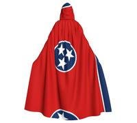 BLWSLC Halloween adult hooded cape Tennessee State Flag printed festive hooded cape suitable for holiday party costume