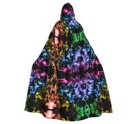 BLWSLC Halloween Colorful Smoke printed cape hooded festive cape suitable for Halloween family parties