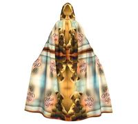 BLWSLC Halloween Miss you bear printed cape hooded festive cape suitable for Halloween family parties