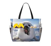 BLWSLC Harp Seal Painting Wallpaper Patterned travel bag, large capacity shoulder bag, suitable for vacations, travel, and gym use.