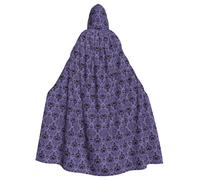 BLWSLC Haunted Mansion Printed Halloween Cape (Length 147cm/Hood Height 38cm) Masquerade Hooded Cape Carnival Party Costume