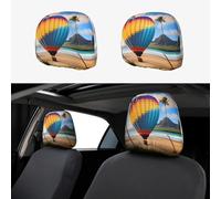 BLWSLC Hawaii Hot Air Balloon Printed car headrest Covers 2-Pack Elastic headrest Covers Suitable for Cars and Trucks