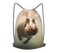 BLWSLC hippo Printed Sports Drawstring Backpack Fitness Travel Backpack Suitable For Gym And Travel