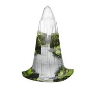 BLWSLC Holiday Party Hooded Cape Multicolor Nature Valley Rivers Printed Cosplay Costume Suitable For Halloween And Anime Conventions S