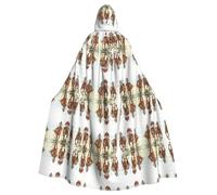 BLWSLC Horse Race Riding Printed hooded cape, long decorative cloak, suitable for cosplay, stage performances, or holiday parties.