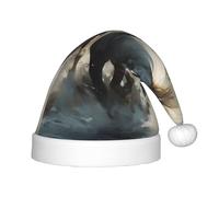BLWSLC Horses running wild in the river Children's Christmas hats printed party hats suitable for Christmas parties family gathering decorations