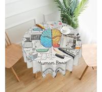 BLWSLC Human Brain 60-inch round decorative long tablecloth printed for kitchens and dining rooms