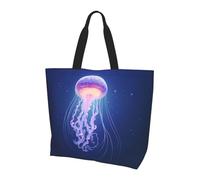 BLWSLC hydrangea Printed Women's Handbag Large Capacity Shoulder Bag Suitable for Shopping Work Travel and Gym, Glowing Jellyfish, One Size