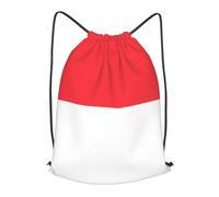 BLWSLC Indonesian flag Printed Travel Drawstring Backpack Gym Drawstring Bag Portable Suitable For Short Trips, Black, M