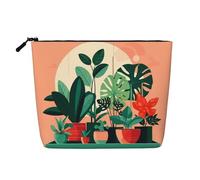 BLWSLC Indoor potted green plants Printed single layer cosmetic bag, storage bag, suitable for daily storage, a must-have for business trips.