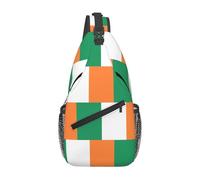 BLWSLC Irish flag Patterned men's crossbody bag with adjustable strap, suitable for outdoor hiking or daily commuting