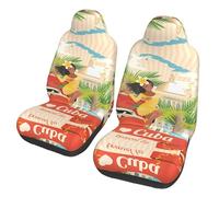 BLWSLC island of cuba 2-piece front seat cover set, printed car seat protectors, suitable for cars, SUVs, trucks, and vans
