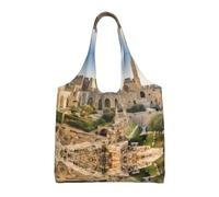 BLWSLC Israel at The Tower of David Printed single-shoulder commuter canvas bag, fitness sports leisure bag suitable for travel commuting or shopping