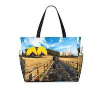 BLWSLC Jeju Island Korea Patterned travel bag, large capacity shoulder bag, suitable for vacations, travel, and gym use.