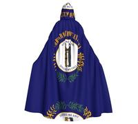 BLWSLC Kentucky State Flag patterned hooded cape is perfect for Halloween, carnivals, themed parties, and even as a vampire costume.