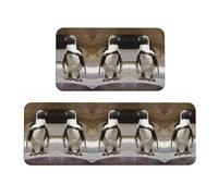 BLWSLC Kitchen Mat Set 2 Pieces African Penguin Printed Non-Slip Mat Suitable For Kitchen Sink Laundry Room And Entryway