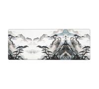 BLWSLC Large desktop mat Chinese Landscape Painting printed rubber-bottomed keyboard pad suitable for office use