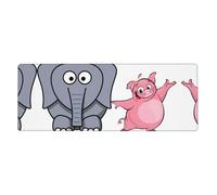 BLWSLC Large desktop mat Elephant and Piggie printed rubber-bottomed keyboard pad suitable for office use