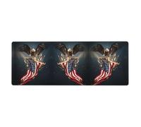 BLWSLC Large desktop mat North American Bald Eagle printed rubber-bottomed keyboard pad suitable for office use